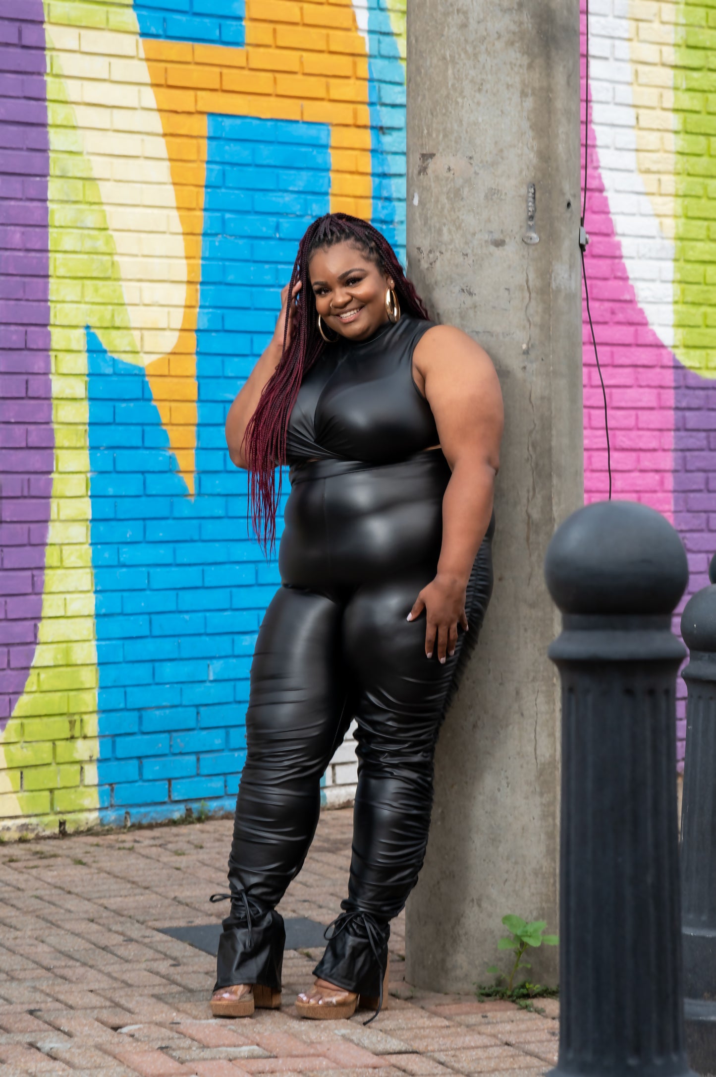 Leather Black Sexy Crop Top