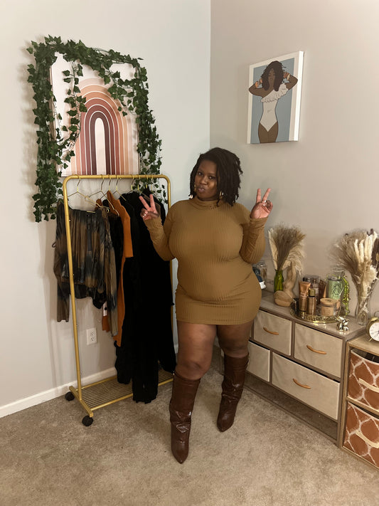 Brown Turtle Short Dress